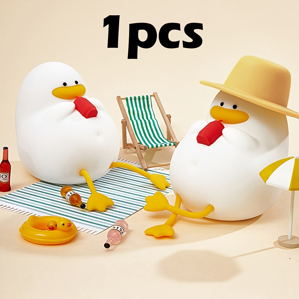 Lampe de chevet en silicone mignon canard avec lumière douce changeante — Monptitlou Image
