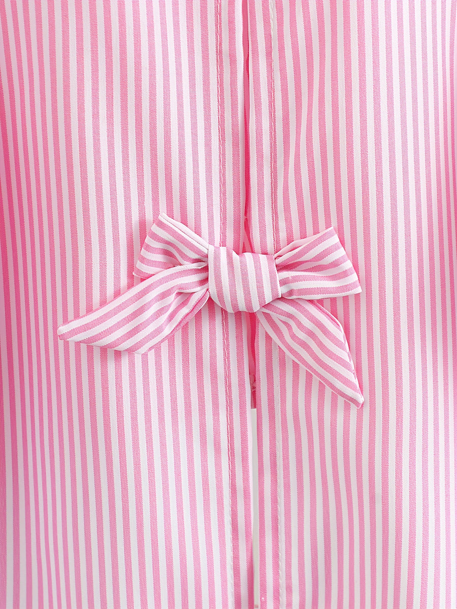 Chemise à col et manches longues à rayures pour bébé fille — Monptitlou