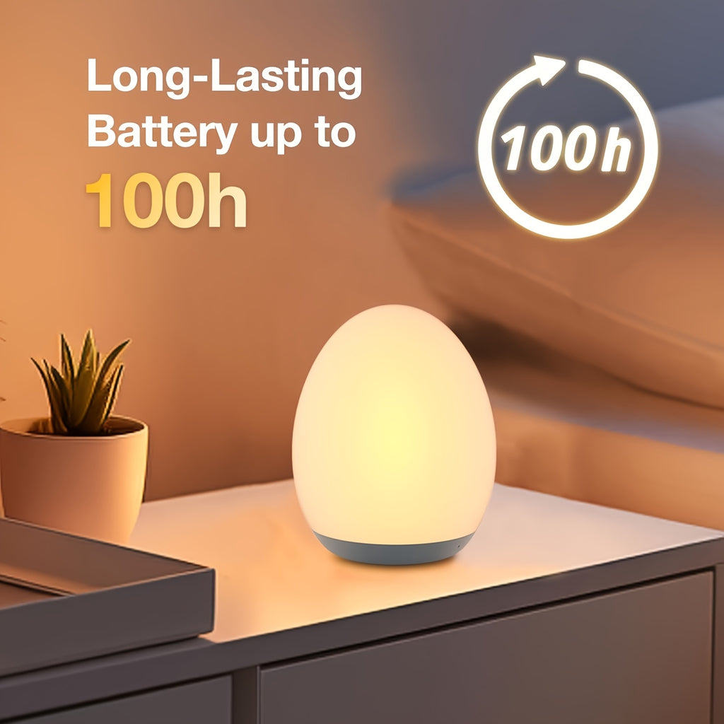 Veilleuse rechargeable en forme d'œuf avec 7 modes de couleur — Monptitlou