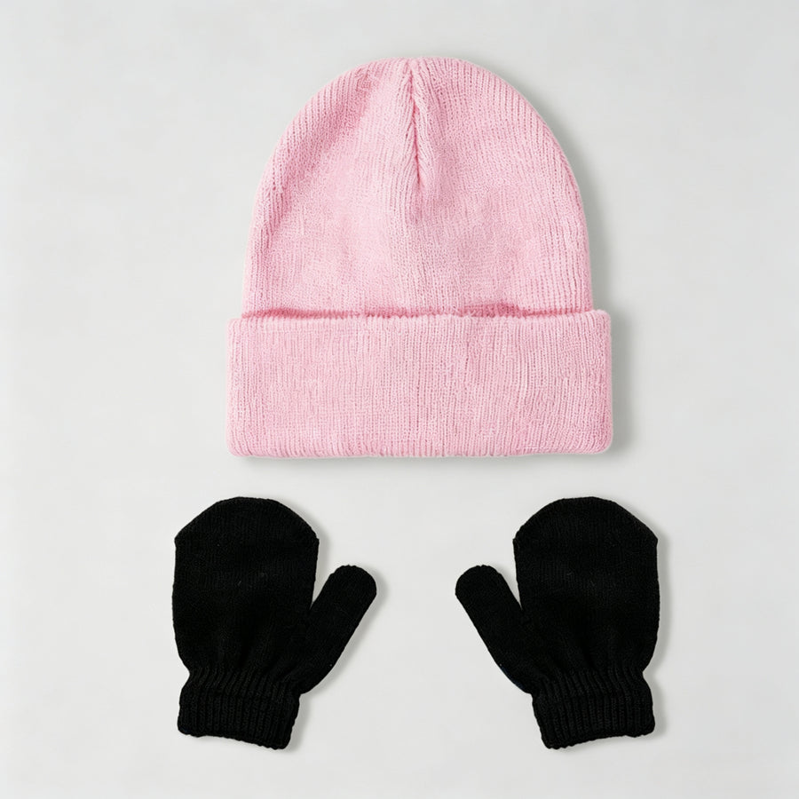 Ensemble 2 pièces, Chapeau et gants unis pour bébé — Monptitlou