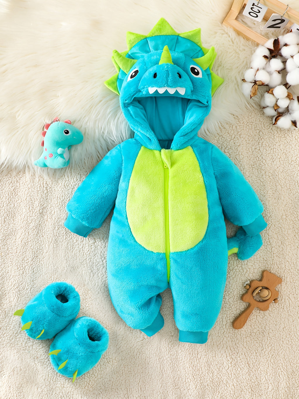 Barboteuse-grenouillère chaude à capuche pour bébé garçon avec petit