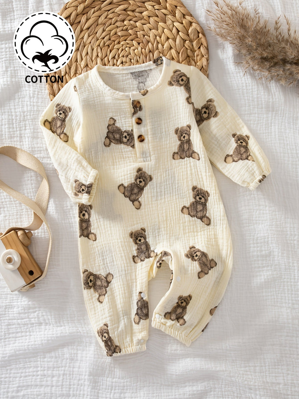 Body Bébé Col Rond Ouvert, Manches Longues — Monptitlou
