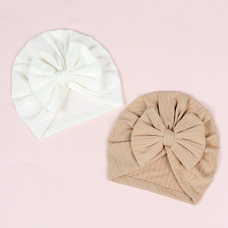 2/3/8pcs Chapeau à nœud en tissu rayé de couleur unie, super élastique — Monptitlou