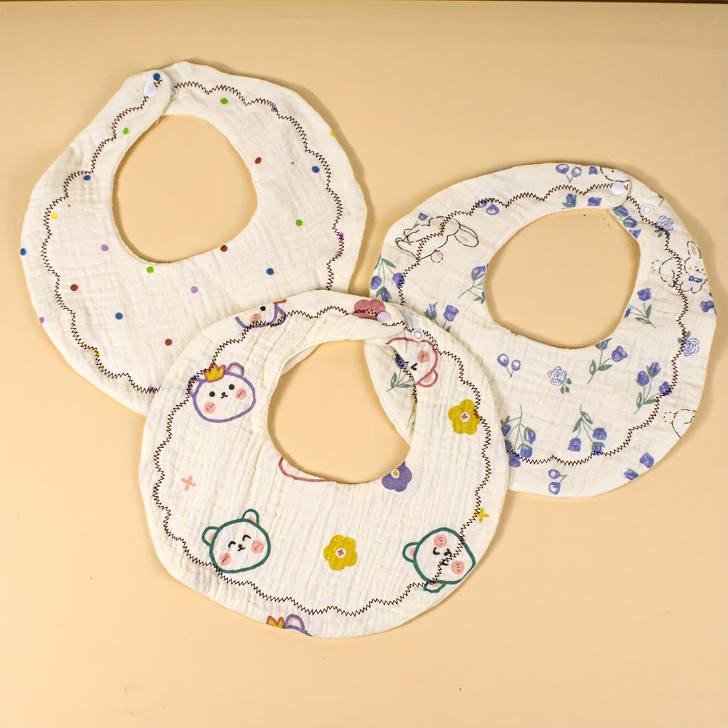 Bavoirs pour bébé, bavoirs ronds à motif de dessin animé pour — Monptitlou