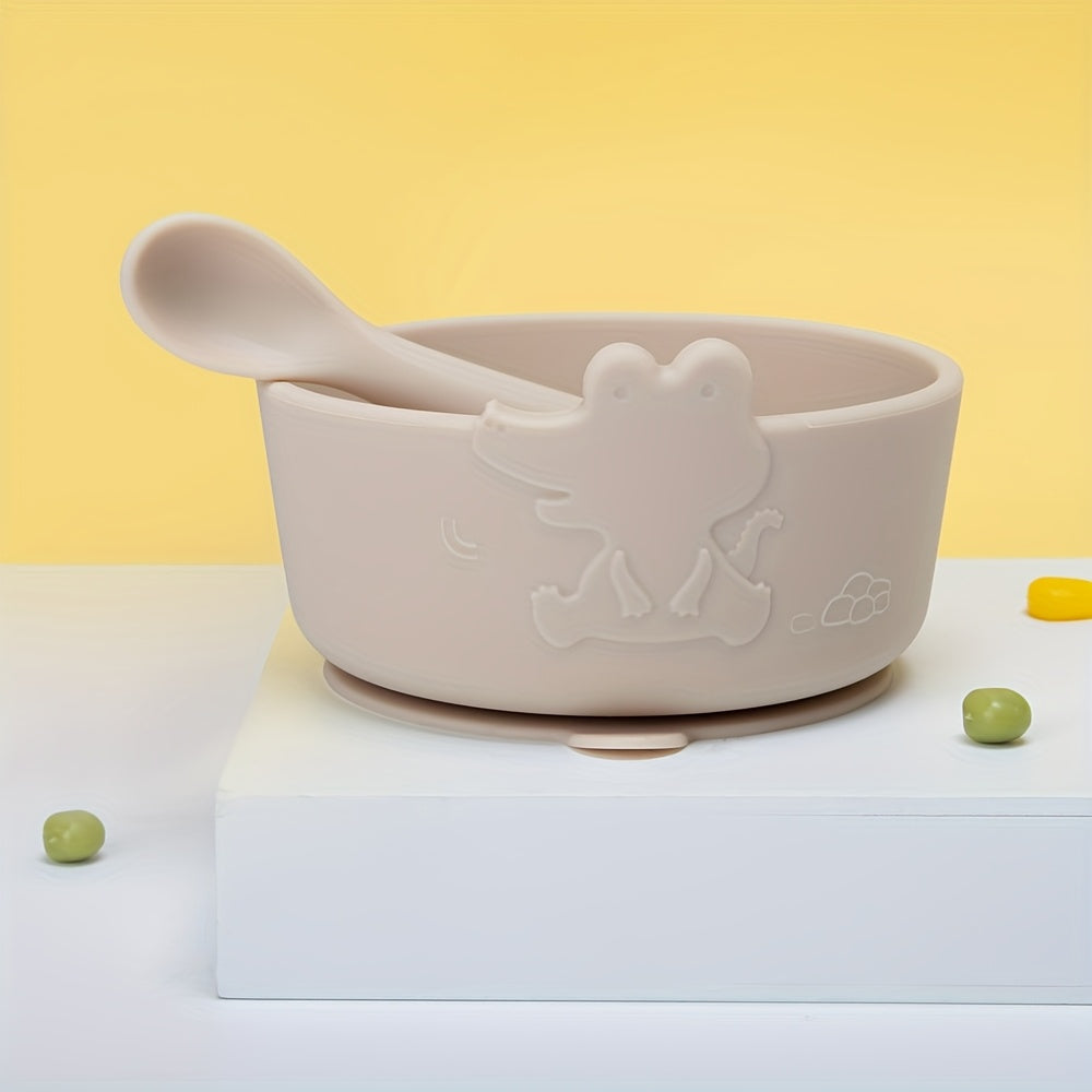 Sets d'alimentation pour enfants : bol et cuillère en silicone avec — Monptitlou