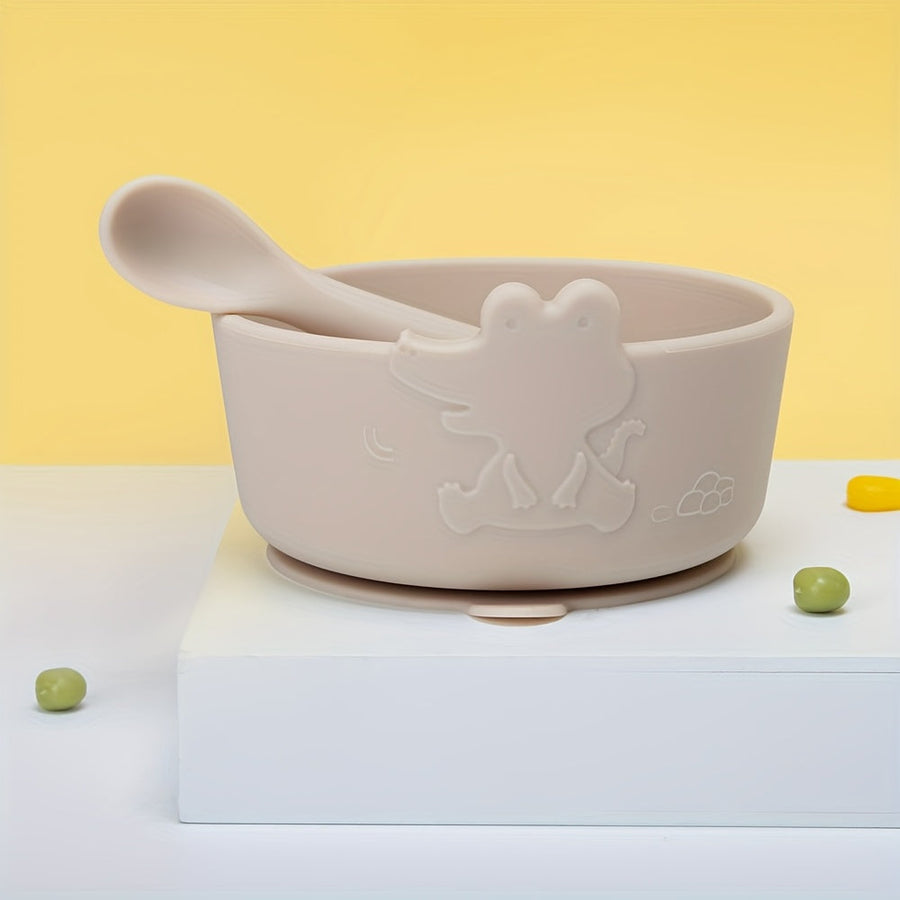 Sets d'alimentation pour enfants : bol et cuillère en silicone avec — Monptitlou