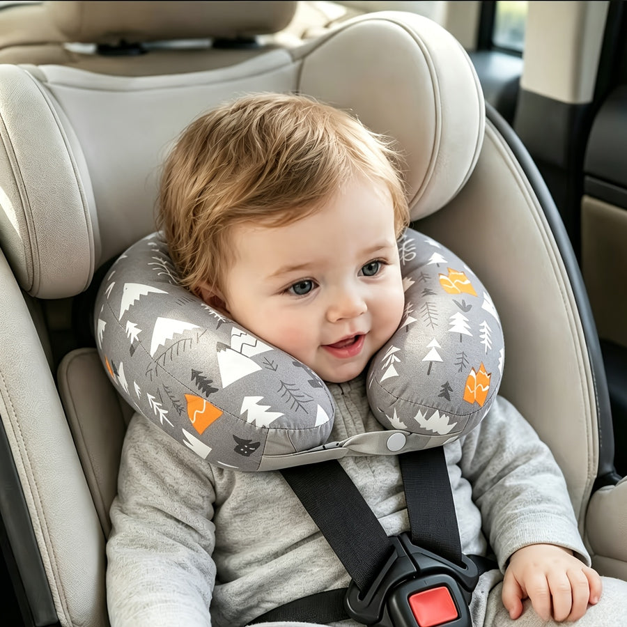 Oreiller de voyage pour bébé, conception en forme de U pour le soutien — Monptitlou