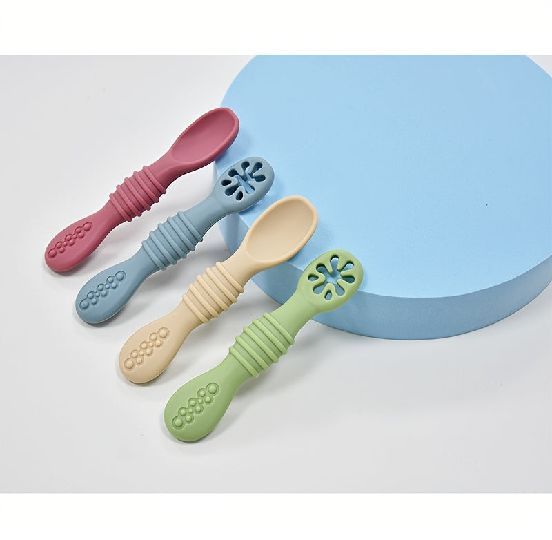 Ensemble de couverts en silicone alimentaire pour bébé — Monptitlou