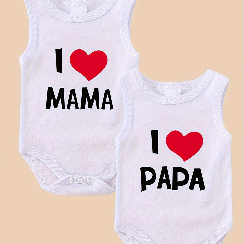 Ensemble 2 pièces Body Bébé Je M'adore Papa Maman Été Triangle Body — Monptitlou