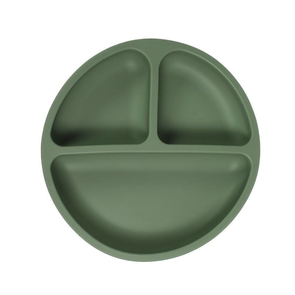 Assiettes à ventouse pour bébés, en silicone avec couvercle — Monptitlou Image