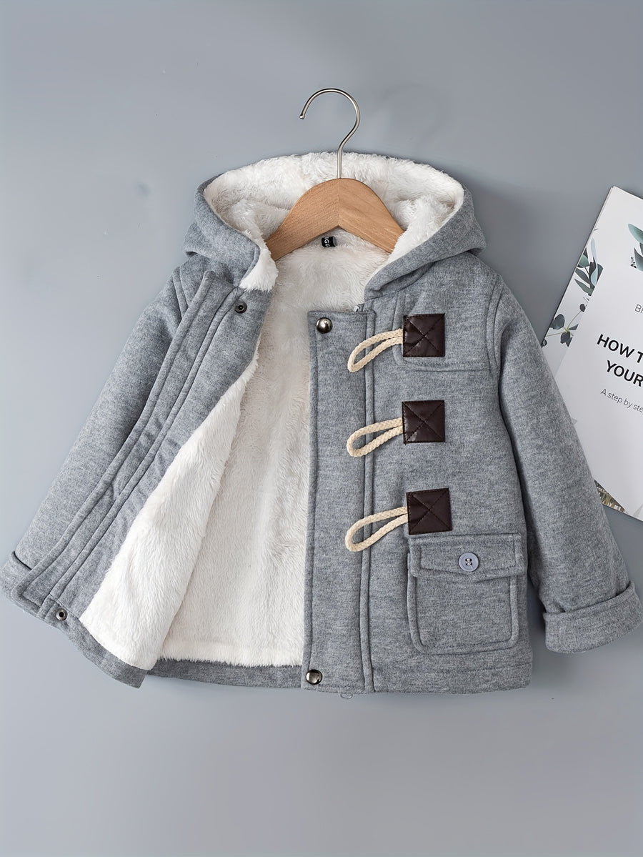 Veste d'automne-hiver pour garçons, couleur unie, fermeture éclair — Monptitlou