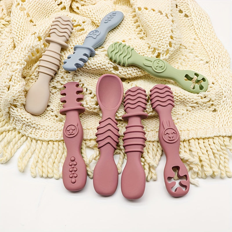 4 cuillères en silicone à mâcher — Monptitlou