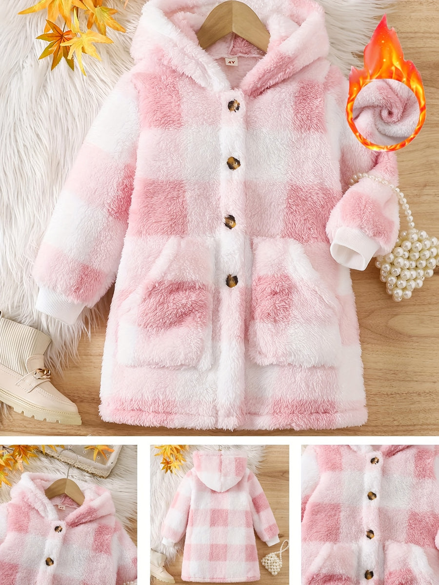 Veste longue à capuche pour fille, à la mode — Monptitlou