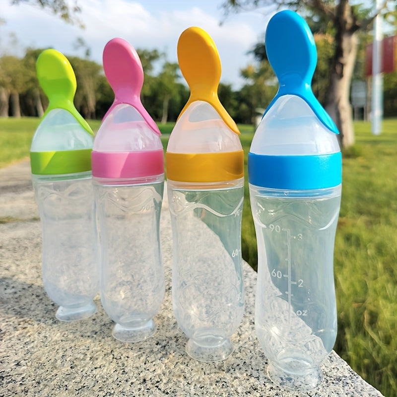 Tétine d'alimentation pour bébé en silicone avec cuillère et ventouse — Monptitlou