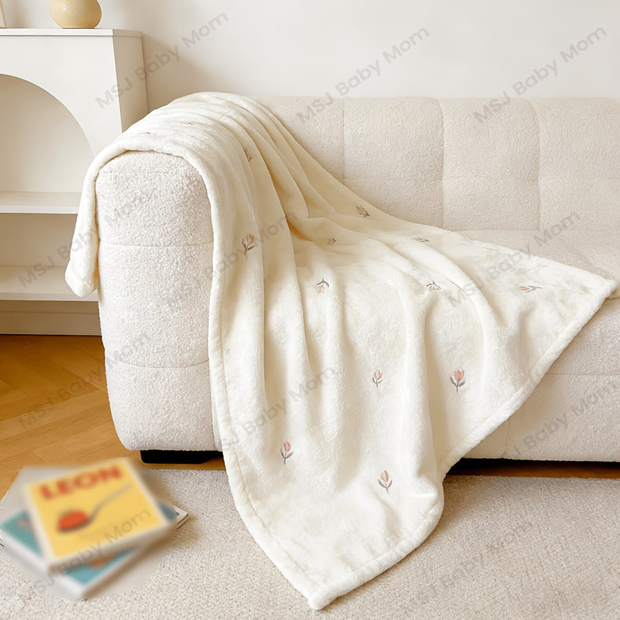 Couverture Chaude Brodée Tulipe pour Bébé — Monptitlou