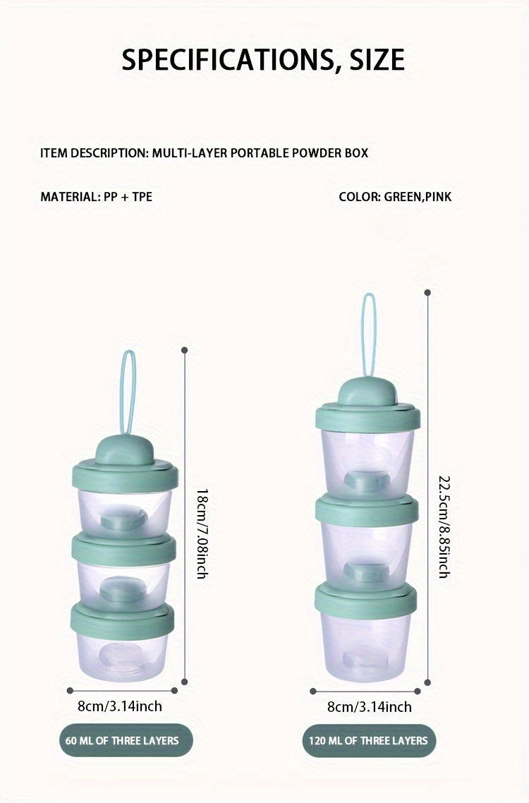 Distributeur de poudre de lait pour voyage, boîte de conservation alimentaire à 3 couches pour collations, contenant ant