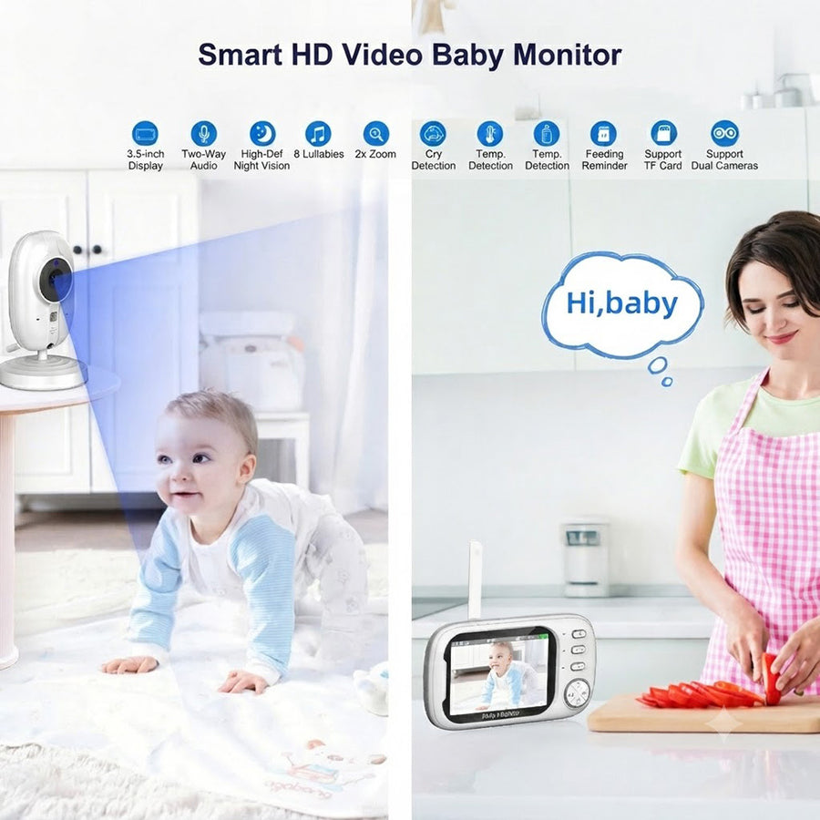 Babyphone numérique haute définition 3,5 pouces pour bébé — Monptitlou