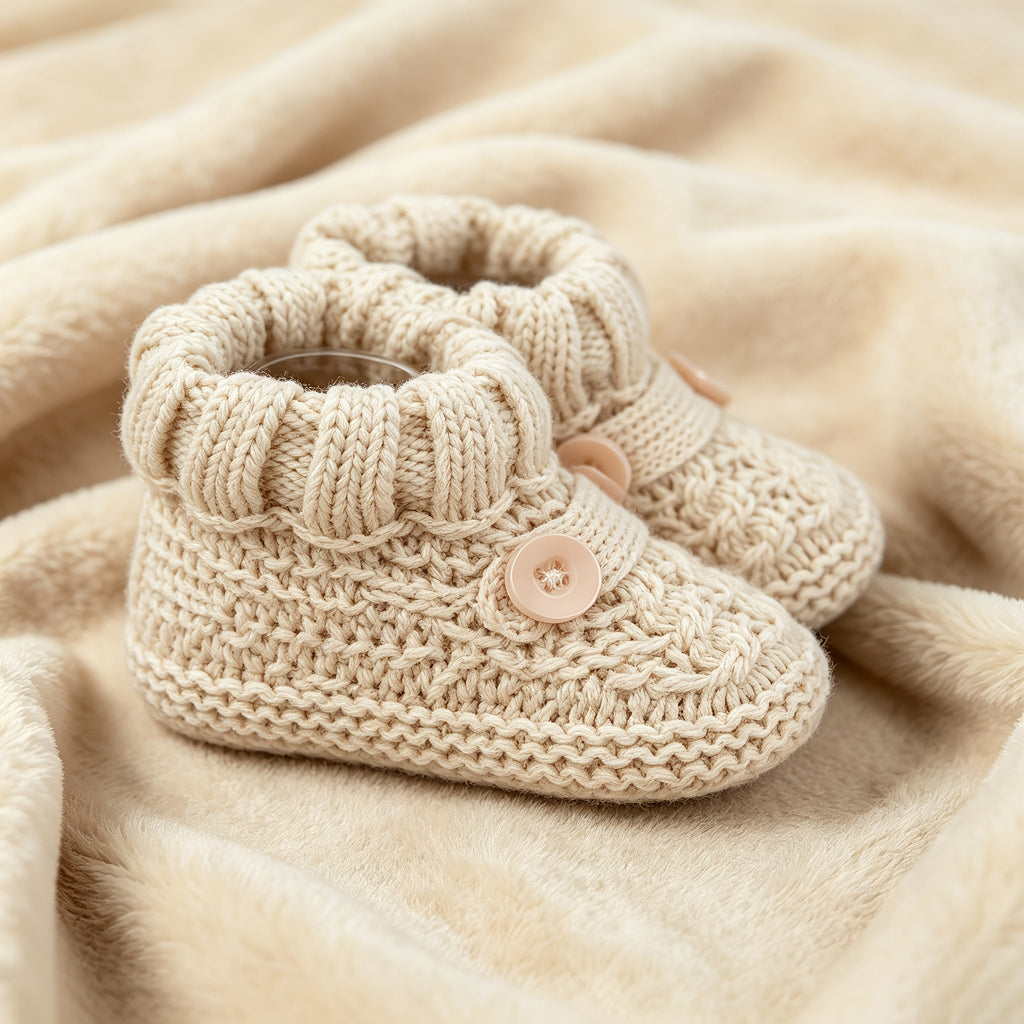 1 paire de chaussons tricotés mignons dessins animés — Monptitlou