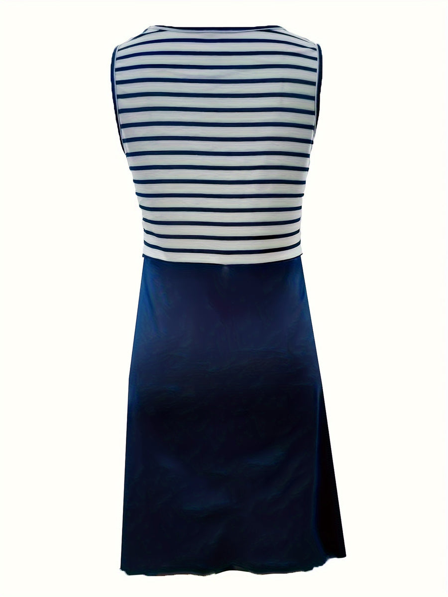 Robe d'allaitement élégante à rayures sans manches pour femmes