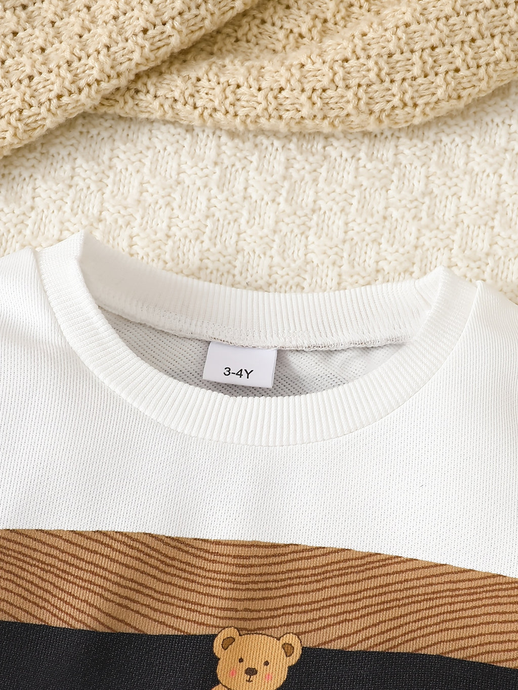 Pull et pantalon en polaire à rayures imprimées pour garçon — Monptitlou