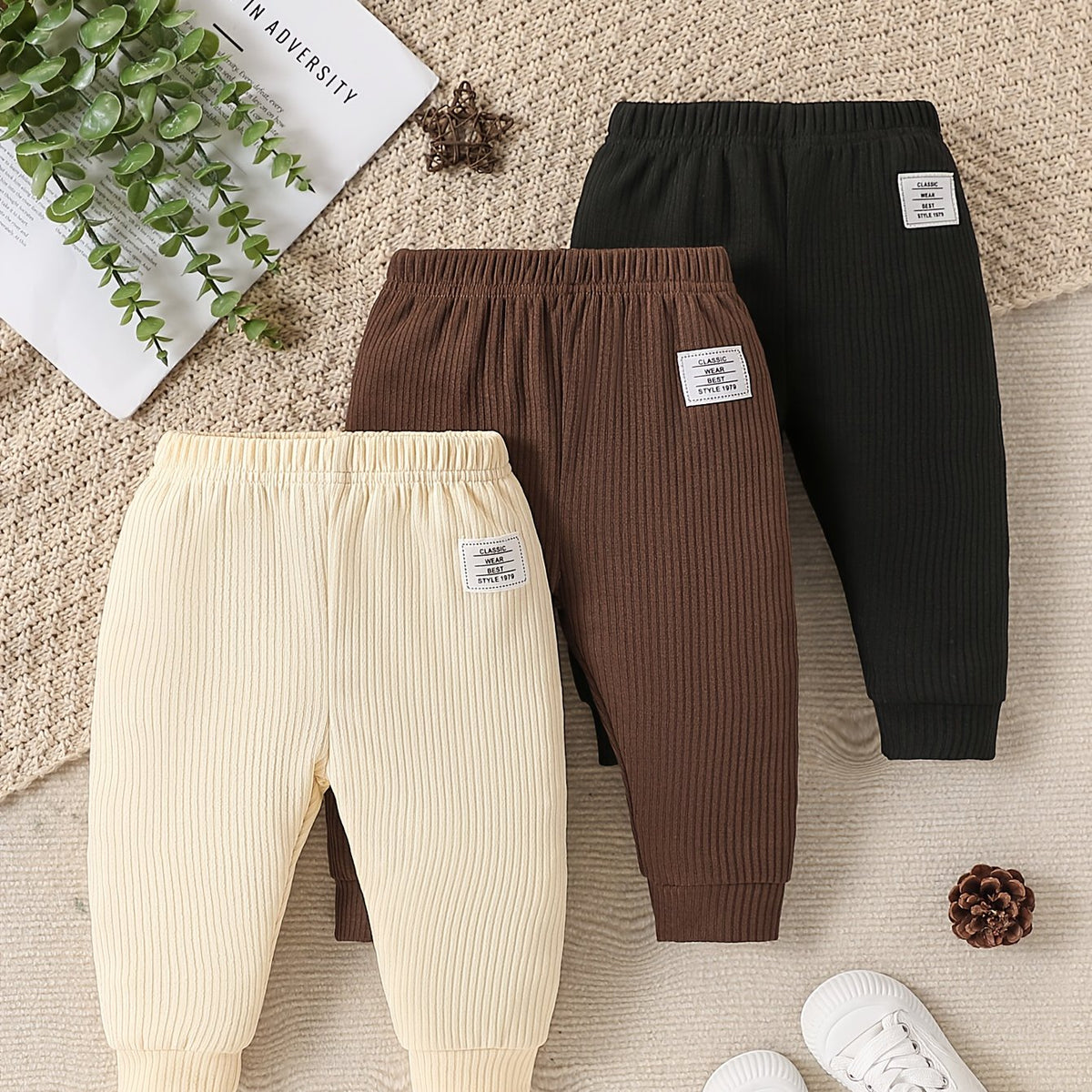 Ensemble 3 pièces d'automne-hiver pour garçons : pantalons longs — Monptitlou Image