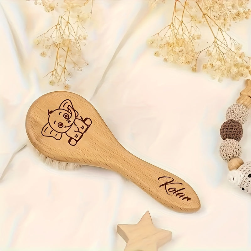 Une brosse à cheveux personnalisée avec un motif d'éléphant — Monptitlou Image