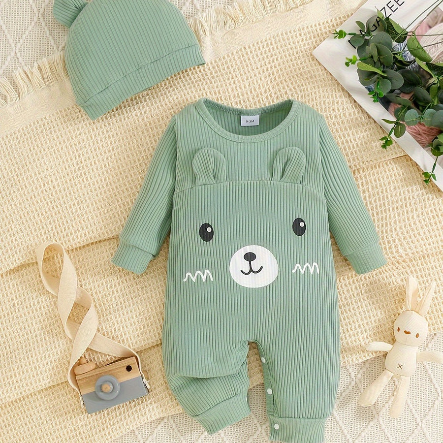 Combinaison 3D ours mignon pour enfants avec bonnet confortable — Monptitlou