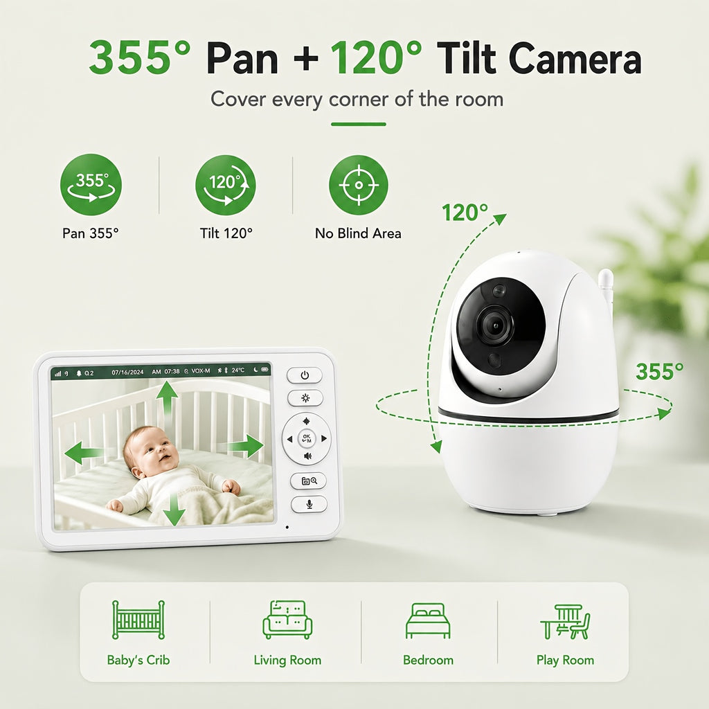 Moniteur Vidéo Sans Fil Caméra 720P Écran 6 pouces Audio Bidirectionnel — Monptitlou