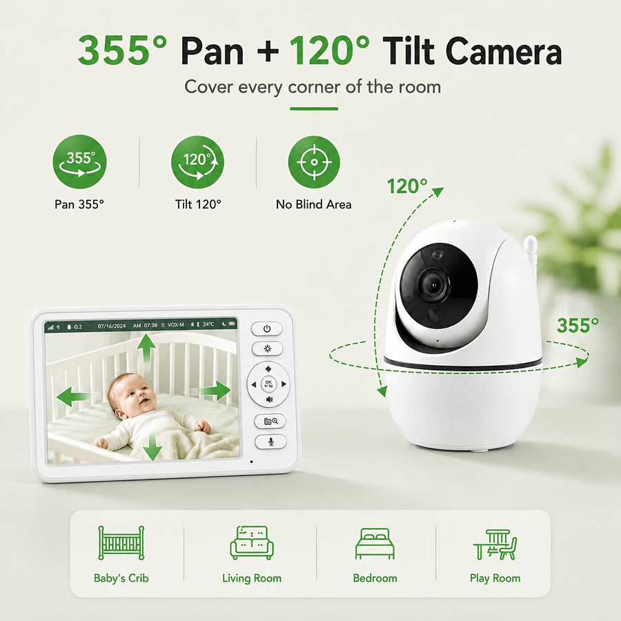 Moniteur Vidéo Sans Fil Caméra 720P Écran 6 pouces Audio Bidirectionnel — Monptitlou