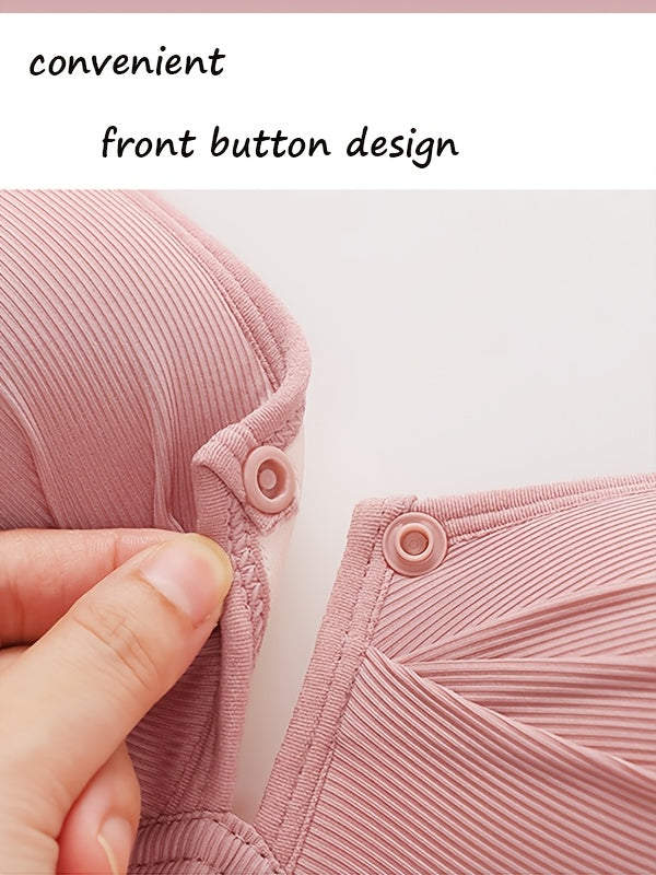 Soutien-gorge de maternité et d'allaitement élégant, couleur unie — Monptitlou