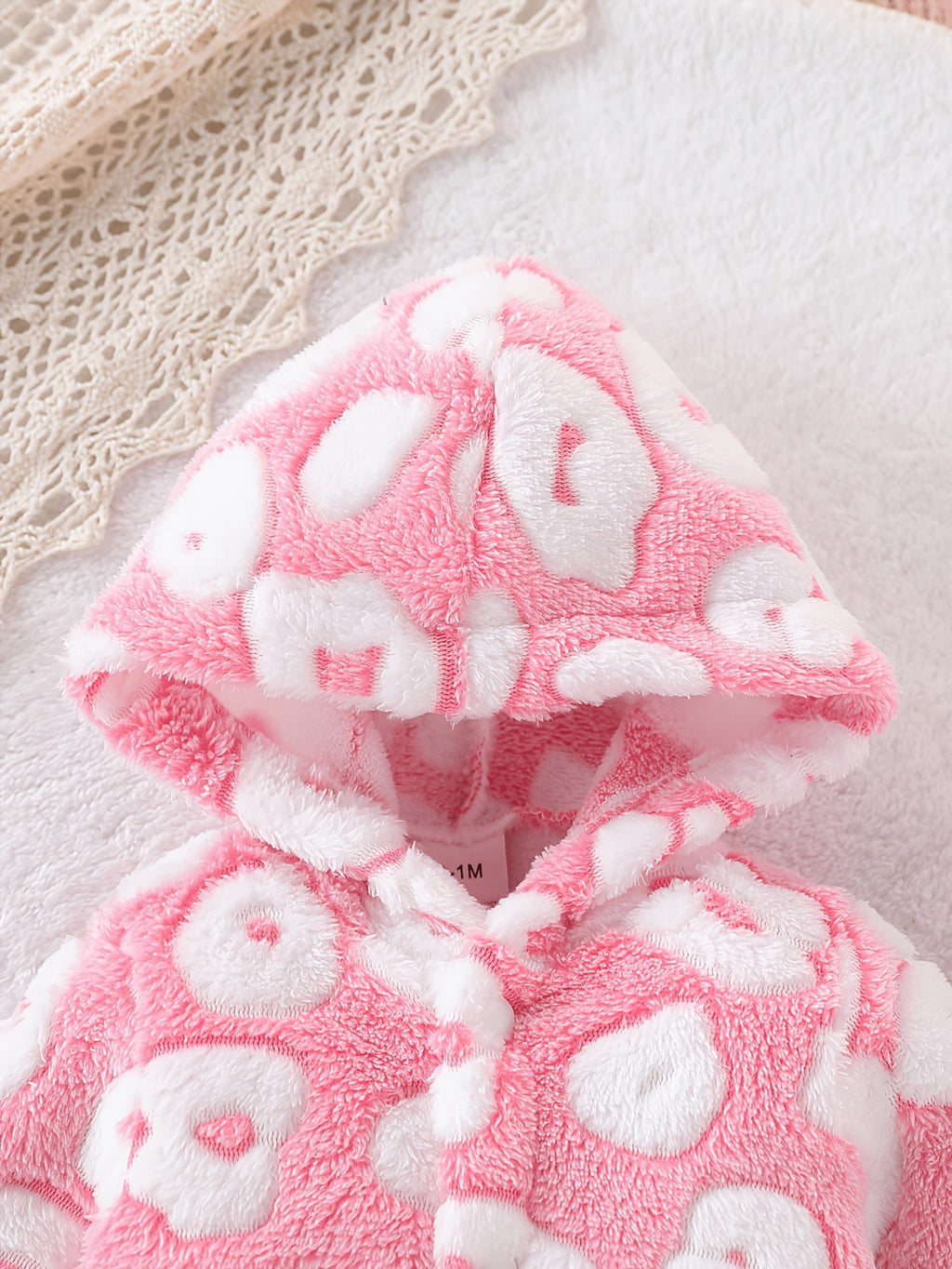 Barboteuse à capuche mignonne pour fille, épaissie et en peluche — Monptitlou
