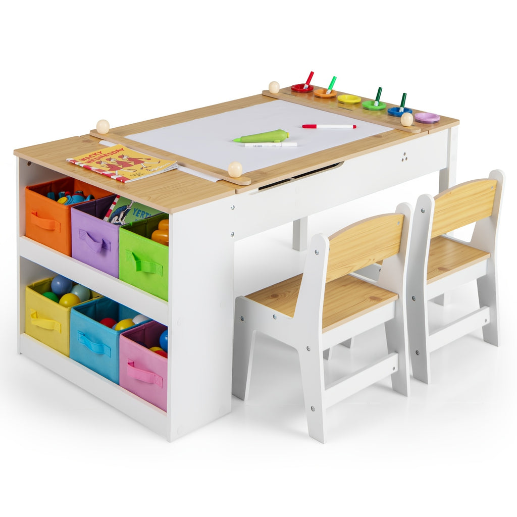 Table d'art et chevalet 2-en-1 pour enfants avec chaises — Monptitlou