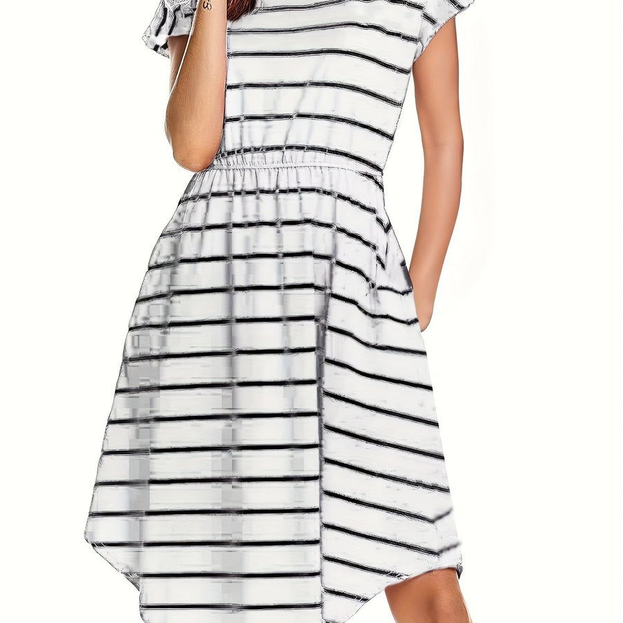 Robe de maternité et d'allaitement multifonctionnelle à rayures — Monptitlou