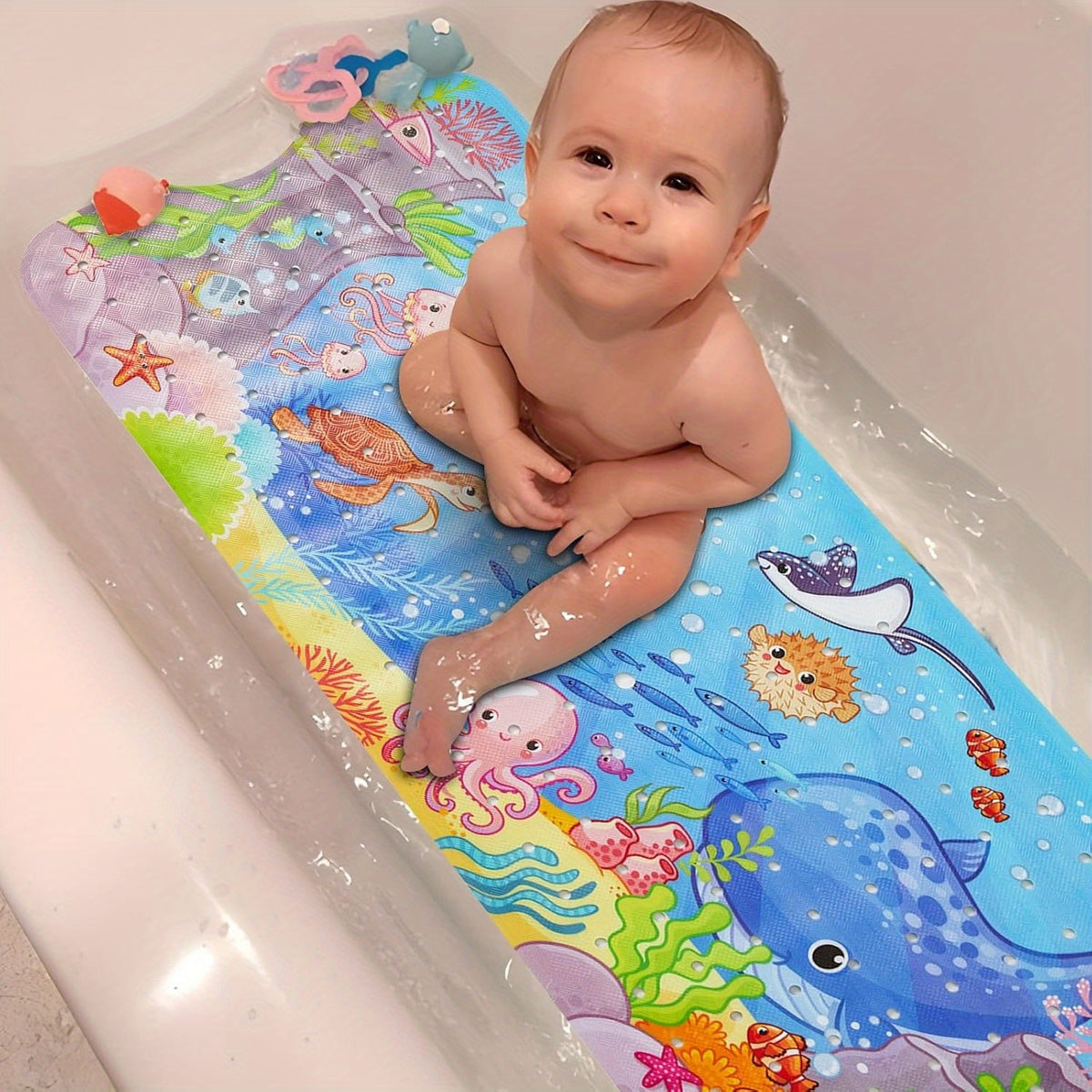 Tapis de bain antidérapant à motif de dessin animé pour la baignoire — Monptitlou Image