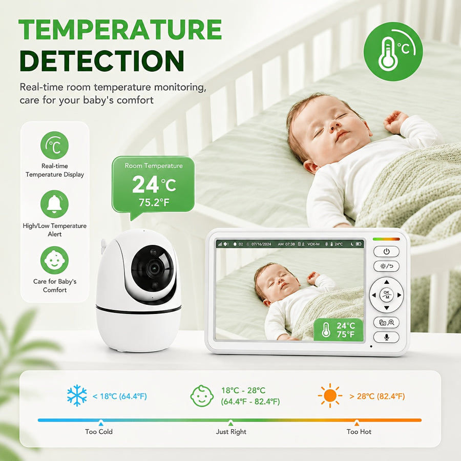 Moniteur Vidéo Sans Fil Caméra 720P Écran 6 pouces Audio Bidirectionnel — Monptitlou