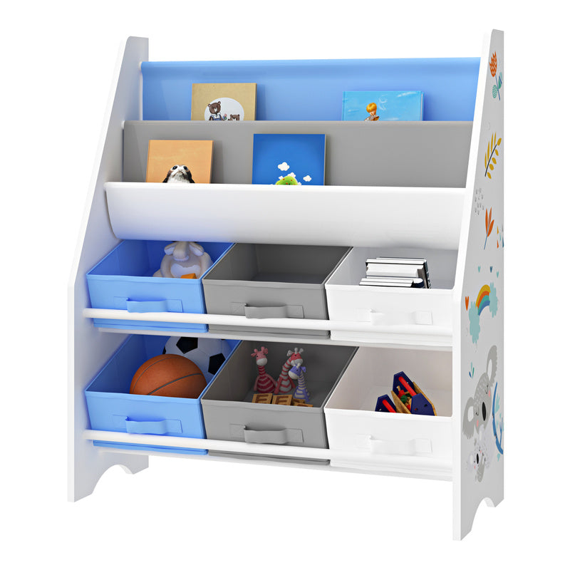 Étagère pour enfants 'Ponteceso' avec 2 compartiments de rangement et 6 — Monptitlou