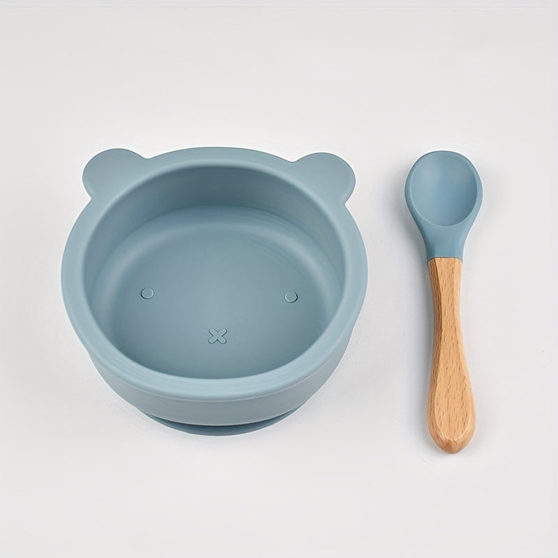 Ensemble de vaisselle pour bébé en silicone alimentaire avec ventouse — Monptitlou