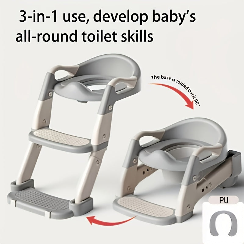 Tabouret d’apprentissage de la propreté trois en un, hauteur réglable — Monptitlou