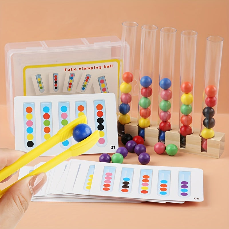 Jeu Éducatif en Bois à 5 Tubes Transparents pour le Tri de Perles, photo 14