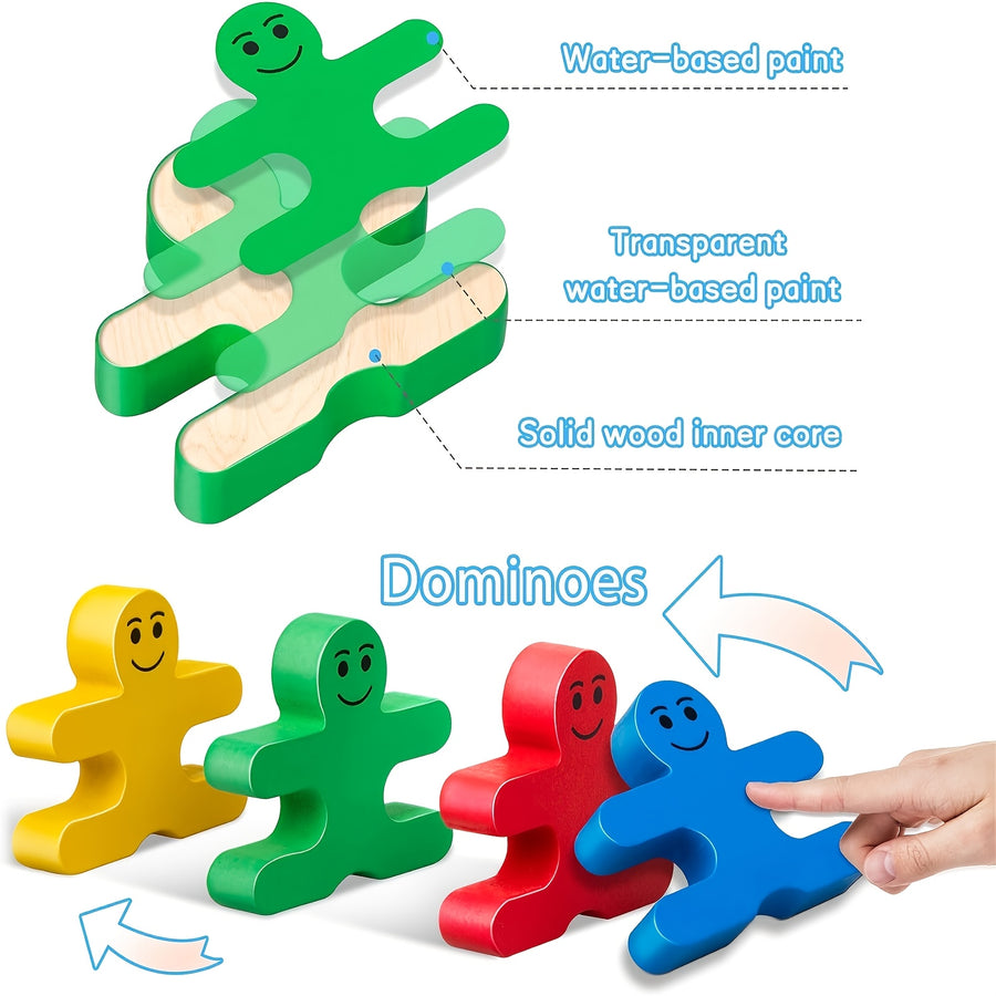 Blocs d'équilibre empilables en bois colorés — Monptitlou
