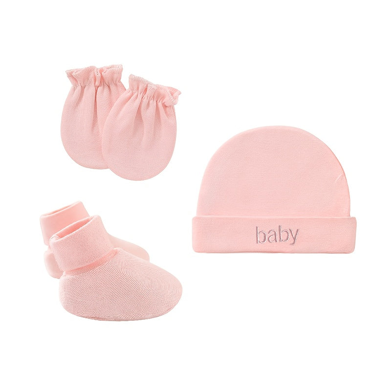Ensemble 3 pièces pour bébé : bonnet à une couche pour nouveau-né — Monptitlou