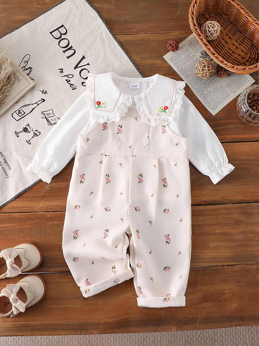 Ensemble 2 pièces pour filles : Chemise mignonne décontractée à longues — Monptitlou