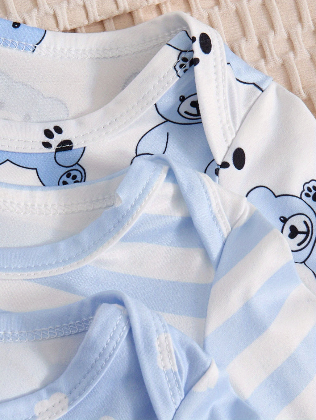 Ensemble trois pièces de pyjama à pieds pour bébés garçons — Monptitlou