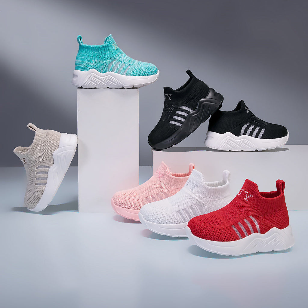 Chaussures Légères Décontractées Athlétiques, Motif Rayé et Ouverture Élastique, Légères et Respirantes, Semelle Intérie