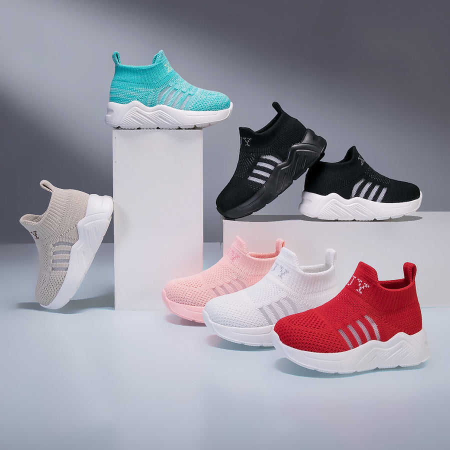 Chaussures Légères Décontractées Athlétiques, Motif Rayé et Ouverture Élastique, Légères et Respirantes, Semelle Intérie