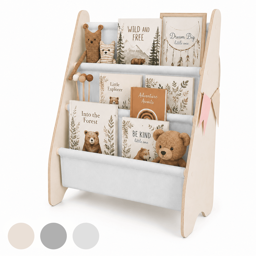 Étagère en Bois et Tissu pour Enfants — Monptitlou
