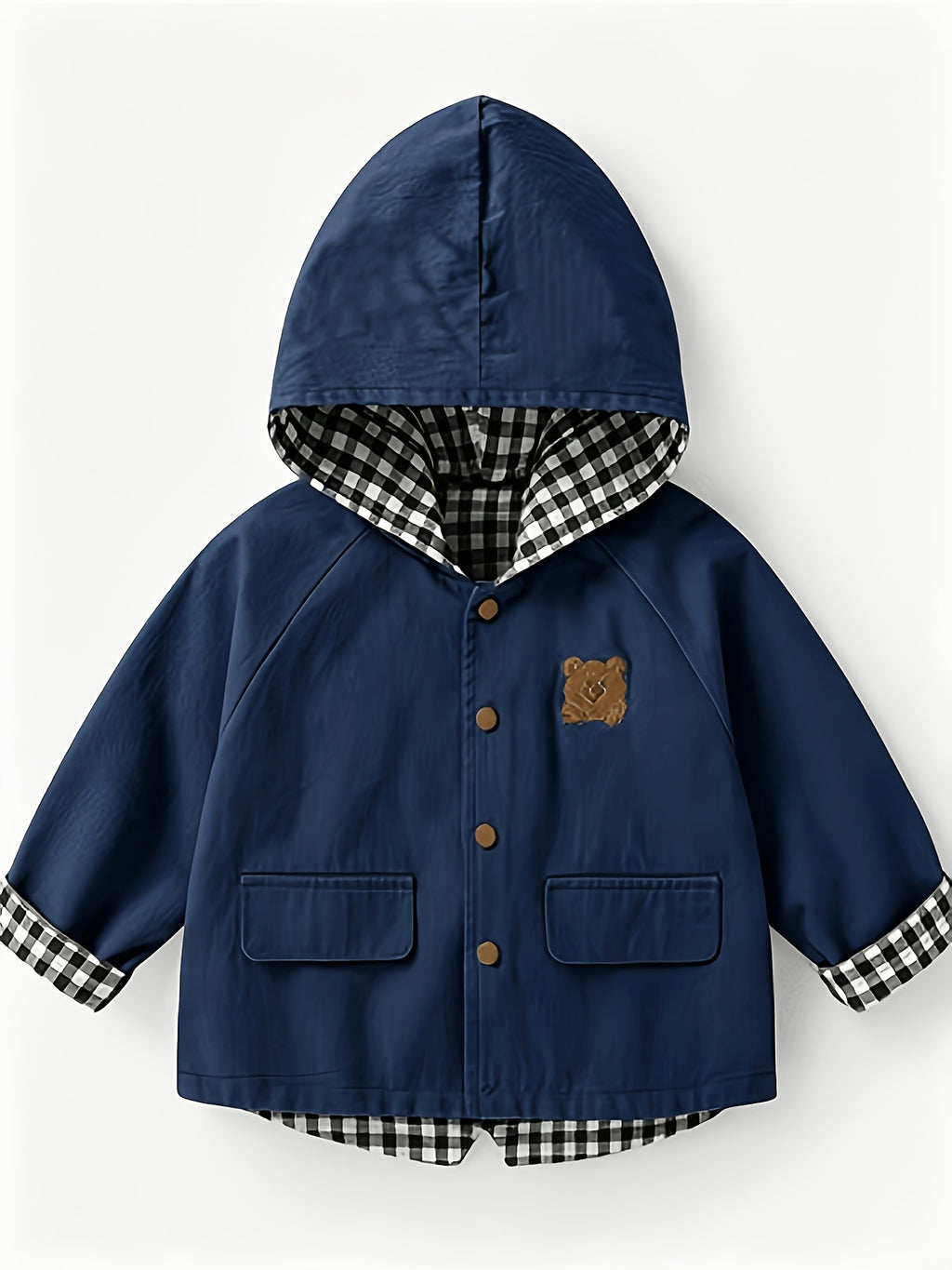 Veste à capuche manches longues couleur unie décontractée pour bébés — Monptitlou