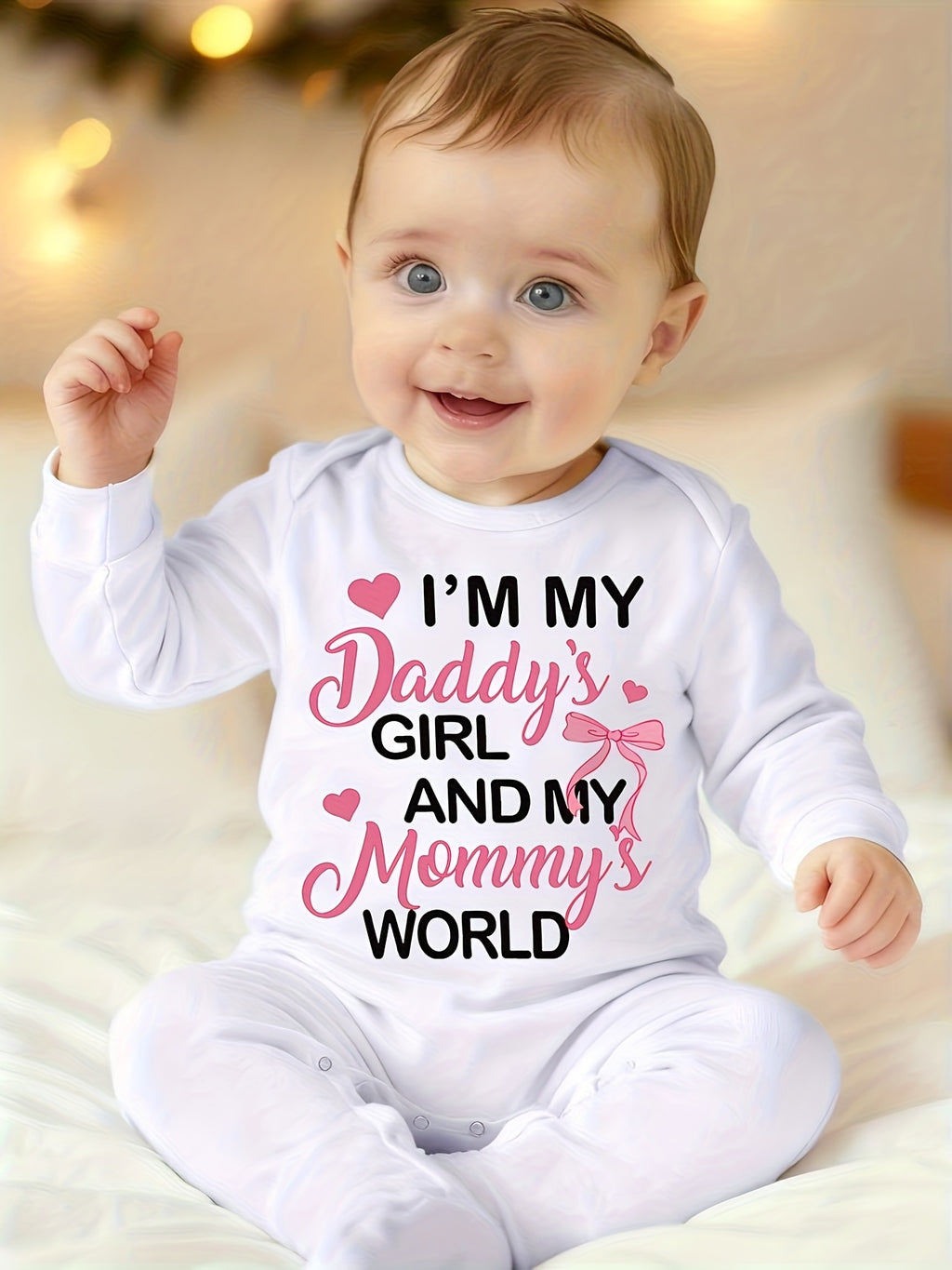 Bodysuit et chaussons pour nouveau-né à imprimé lettre je suis la fille — Monptitlou