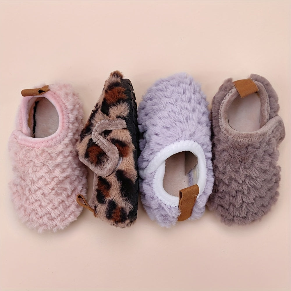 Chaussons douillets en fourrure pour bébé fille, semelle souple pour l'intérieur, automne et hiver