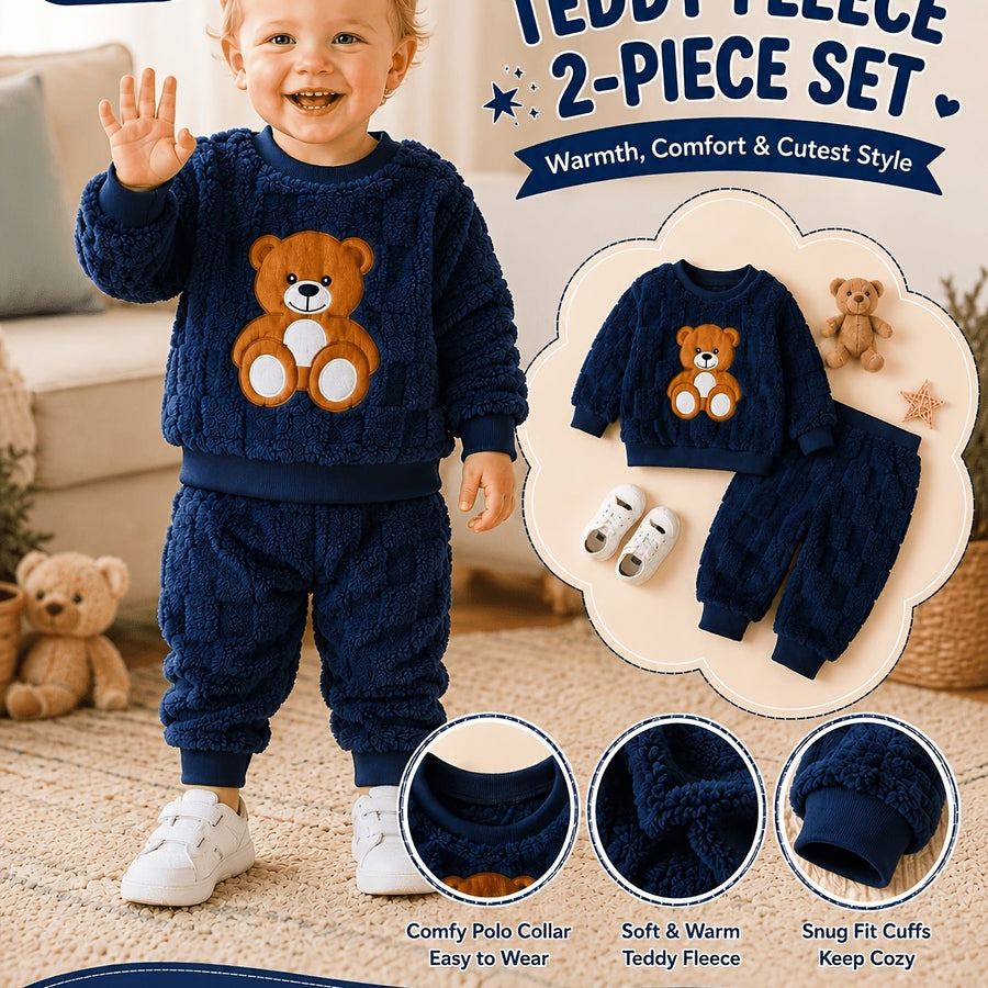 Ensemble chaud en peluche d'automne/hiver pour garçon — Monptitlou